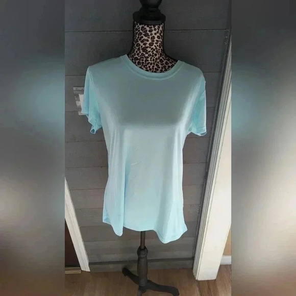 Short Sleeve SPF 50+ Sun Protection Quick Dry Women's Shirt Light Blue XL (EUC) - Picture 8 of 13